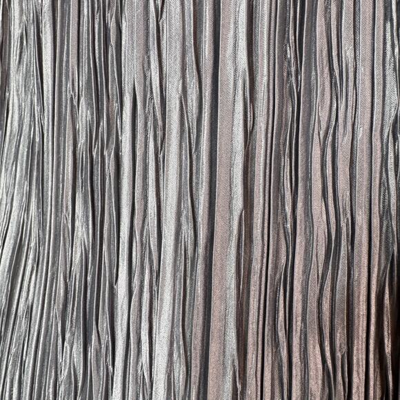 Marina Moscone Twist Front Midi Dress Crinkle Pleated Blue Size 0 Minimalist - Picture 8 of 11